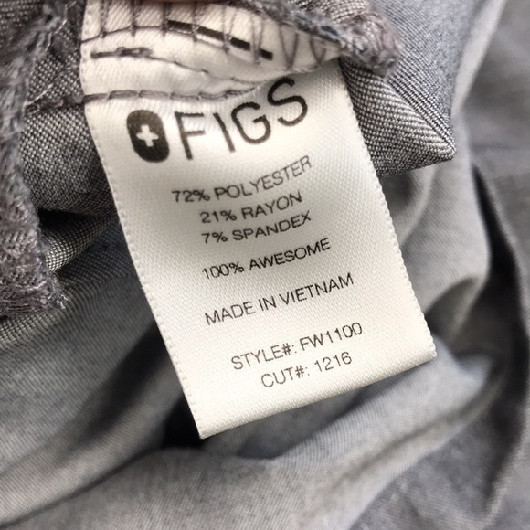 Figs Scrub Top Casma Women's Graphite Grey Three-Pocket Uniform Nurse XS - Picture 3 of 9